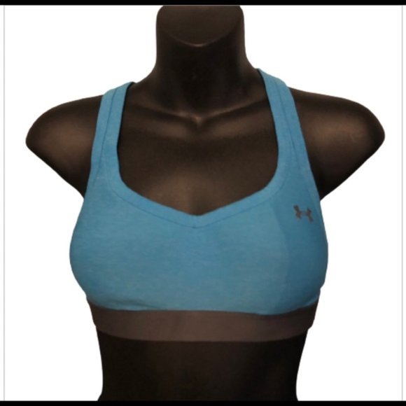 🎉4 for $20 🎉 Under Armour Blue & Grey Mid ImpactGet Set Go Sports Bra Size 34A - Picture 2 of 7